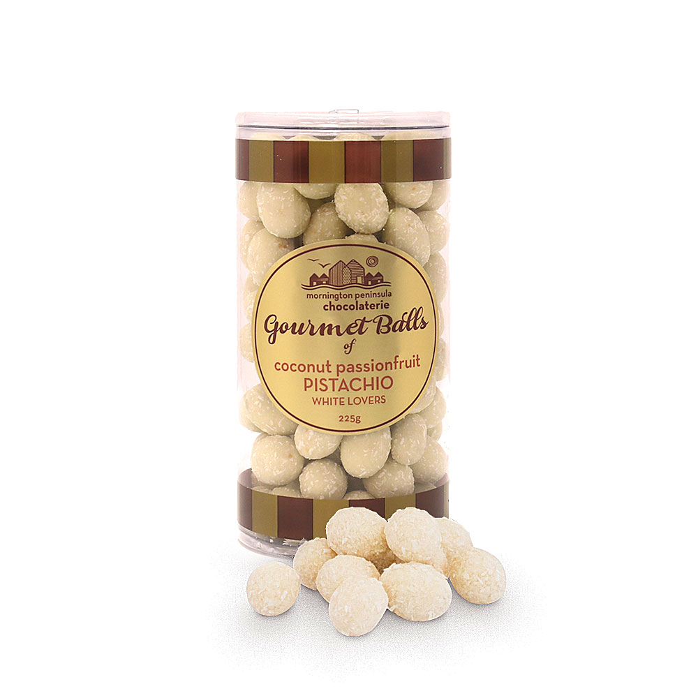 Gourmet Balls of | Coconut Passionfruit Pistachio | White 225g ...