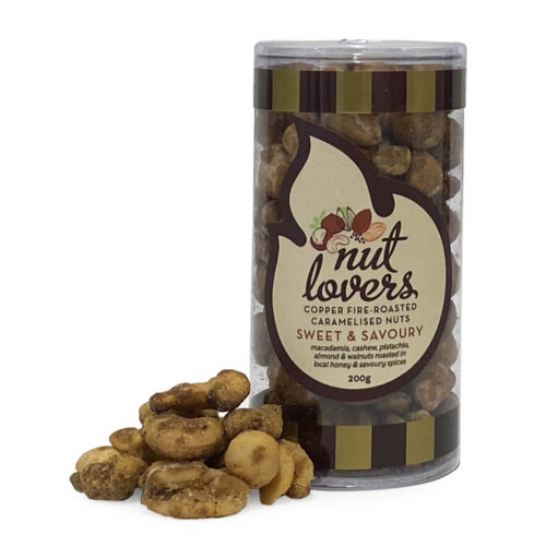 Nut Lovers Copper Fire – Roasted Caramelised Nuts – Sweet & Savoury 200g