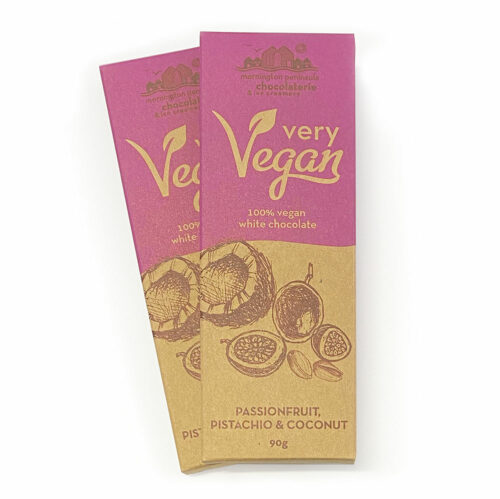 Very Vegan<br />Passionfruit, Pistachio & Coconut<br />White 90g