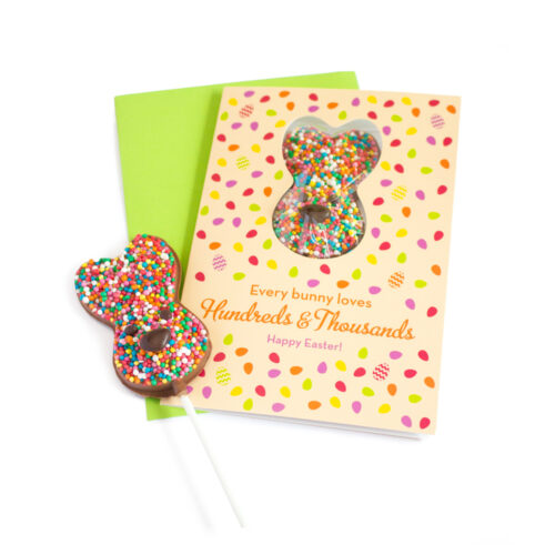Say Happy Easter – with a bunny lollipop gift card.