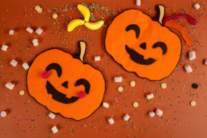 giant chocolate pumpkin decorating at the chocolateries